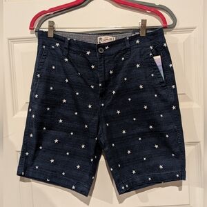 CO81 Men's Dark Blue Star-Patterned Shorts